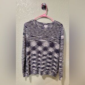 LOGO by Lori Goldstein Women's Patterned Sweater - Purple and Gray